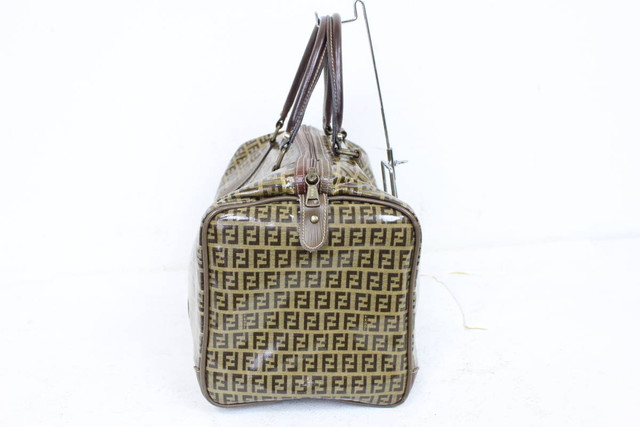 FENDI フェンディ ミニ ボストンバッグ ズッカ柄 ブラウン 茶 W40cm