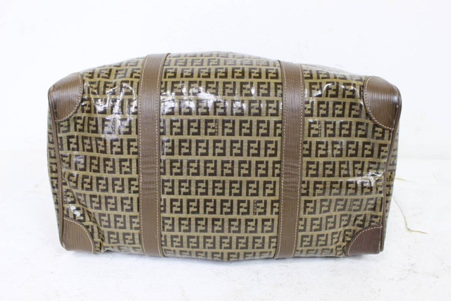FENDI フェンディ ミニ ボストンバッグ ズッカ柄 ブラウン 茶 W40cm