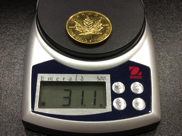 純金 メイプルリーフ 金貨 コイン 31.1ｇ 1oz 高く 金製品 買取 埼玉県 吉川市