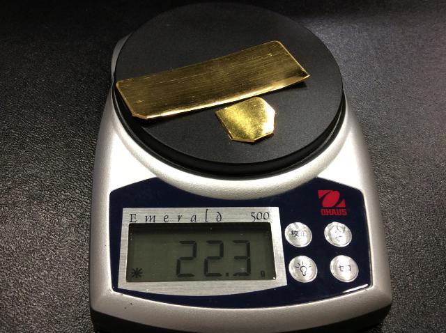 本日 K24 金 スクラップ 1g 5996円 純金板材 22.3g 金製品 買取