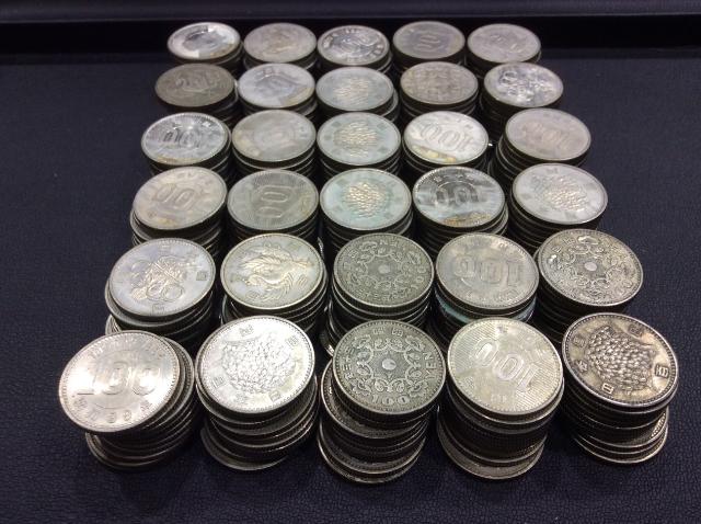 古銭大量　100枚以上 古銭 旧100円玉 300枚 30,000円分 買取価格1枚 110円 千葉県