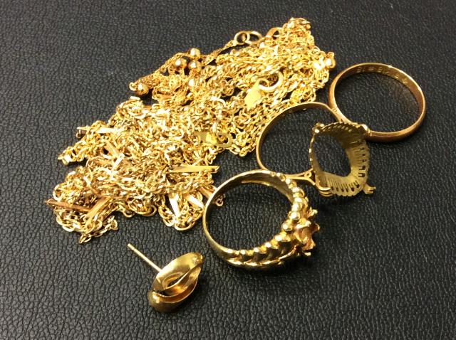 本日 K18 金 1g 6035円 ネックレス他 31,2g 高く 金製品 買取 埼玉県