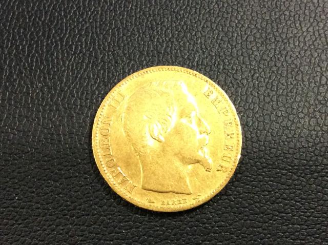 ナポレオン3世 金貨 フランス 20フラン 6,4g 高く コイン 買取 千葉県 流山市