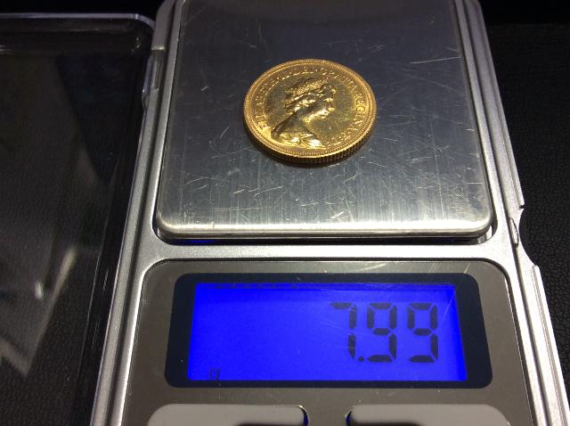 本日 K22金 1g 9235円 エリザベス2世 金貨 イギリス 1981年 7.9g