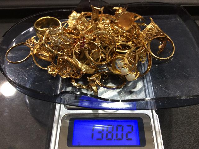 本日 K18 金 (750刻印) 1g 9803円 指輪 ネックレス他 138.0g 金買取 千葉県