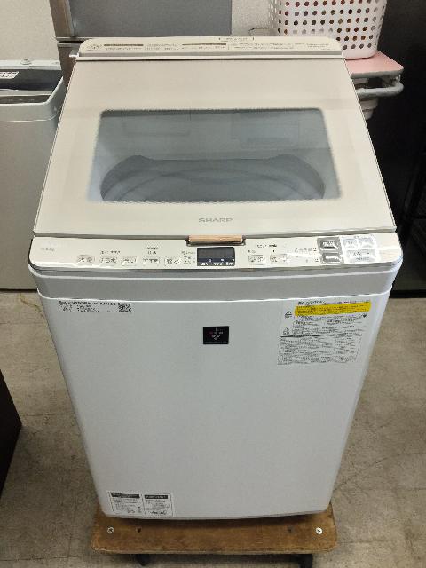 シャープ 電気洗濯乾燥機 洗濯8㎏/乾燥4.5㎏ ガラストップ 2019年製 ES-PH8C