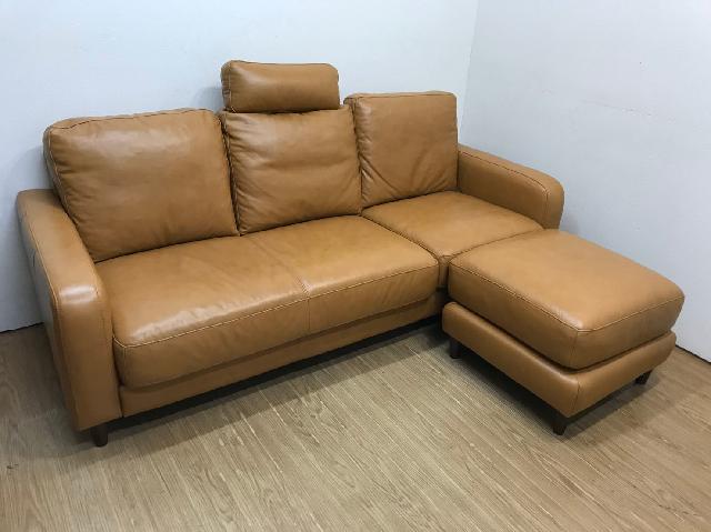 ソファ カウチ ヘッドレスト付き キャメル