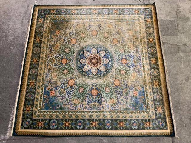 ◇ 中国 ARTALL 愛涛 シルク カーペット 絨毯 花柄 250×250
