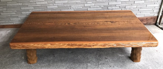 鉄刀木 無垢 一枚板 座卓 （ 机）の買取価格 （ID:280138）｜おいくら