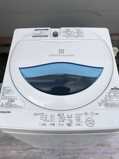 白 フリル付 東芝 TOSHIBA 5kg 洗濯機 - 洗濯機