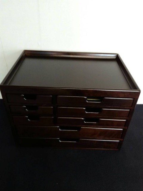 森林楽/木の小物入れ/文具シェルフ/8口収納/木/茶色
