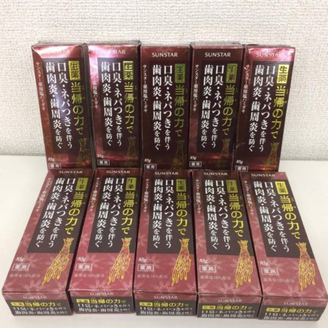 サンスター 薬用塩ハミガキ 生薬 当帰の力 85g 10本セット
