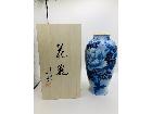 深川製磁 深川製 染付牡丹 花瓶 花器 花入 （ 国産陶磁器）の