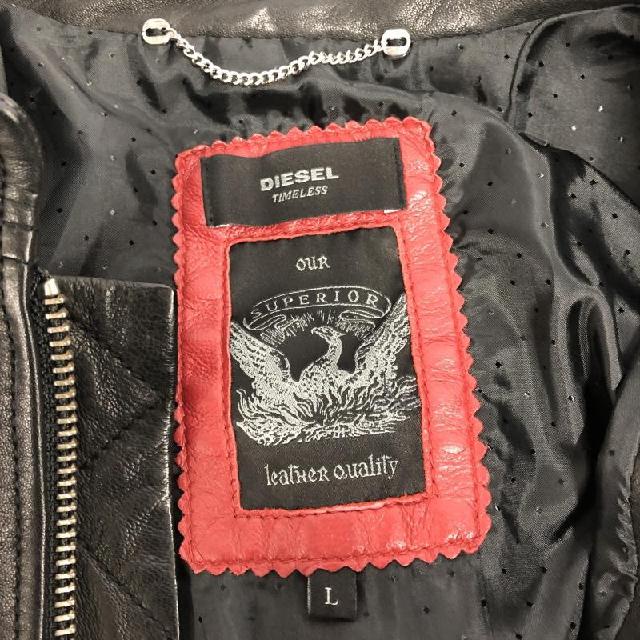 DIESEL TIMELESS ディーゼル シングルライダースジャケット L 黒 ラムスキン レザー