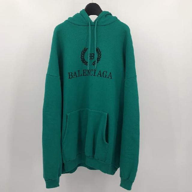 BALENCIAGA パーカー　XS グリーン バレンシアガ
