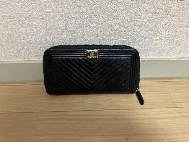 CHANEL シャネル ボーイシャネル ジップウォレット ラウンドファスナー 長財布