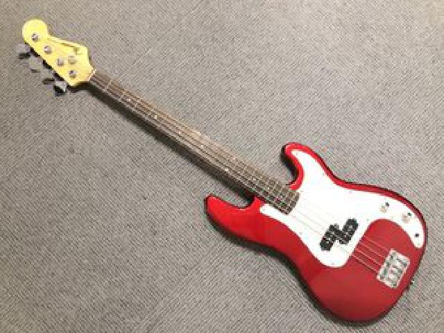 【美品】mavis メイビス エレキベースギター メタルレッド ギターケース付 ベースエレキ