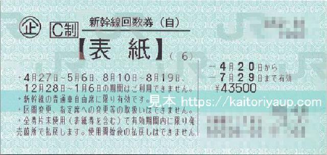 東京-浜松（自由席）新幹線回数券買取（2023/4GW前）