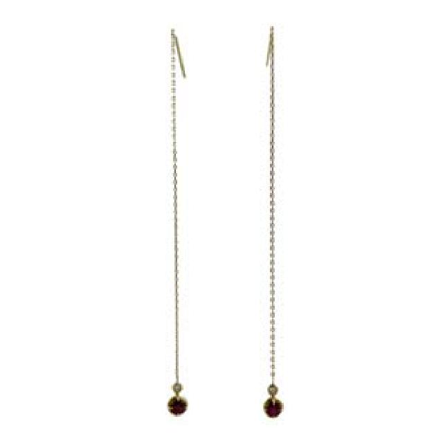 N.e K18YG ダイヤ ルビー ピアス （ ピアス・イヤリング）の買取価格  