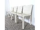 Cassina カッシーナ 412 CAB キャブ アームレスチェア 4脚セット アイボリー本革