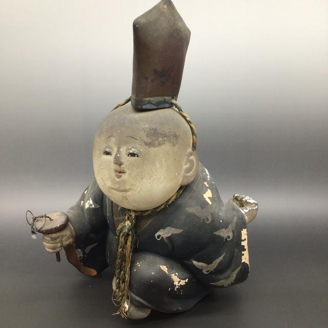明治以前】旧家蔵出 童子御所人形 高さ:約37ｃｍ 置物 土人形 江戸 