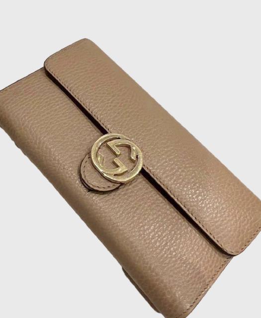 GUCCI グッチ 長財布 ベージュレザー財布 レディス 東京都