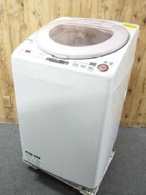 シャープ SHARP 洗濯乾燥機 8.0kg ピンク系 穴なし槽 プラズマクラスター