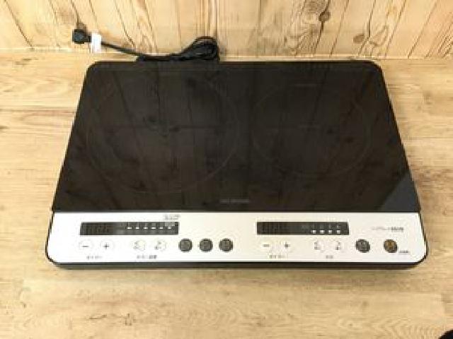 アイリスオーヤマ 2口IHコンロ IHクッキングヒーター IHK-W12S-B 2018