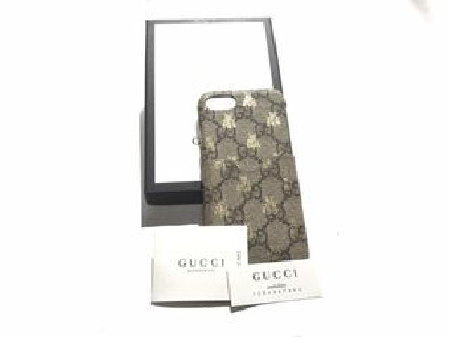 Gucci グッチ iPhone7 GGスプリーム ビー カードケース付き 471598 箱付き