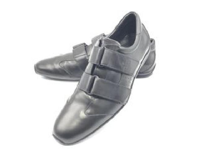 GUCCI ベルクロ メンズレザーシューズ 本革 ブラック/091835 グッチ 靴 ブランド