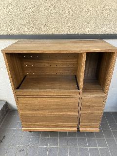 【リサイクルショップどりーむ天保山店】3210　レンジボード　食器棚　ニトリ　木目調　ホワイト　中古品　美品 リサイクルショップどりーむ天保山店】2290 レンジボード 食器棚