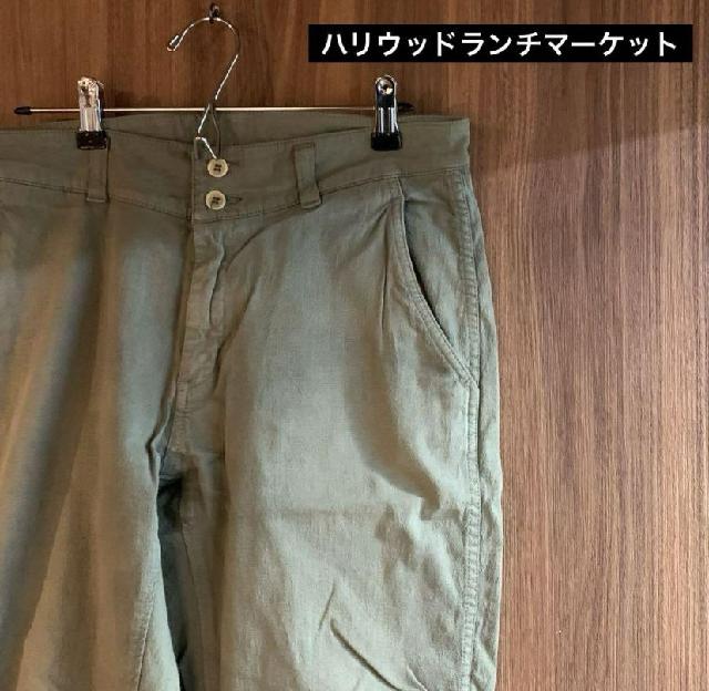 ハリウッドランチマーケット クロップドパンツ グリーン カーキ