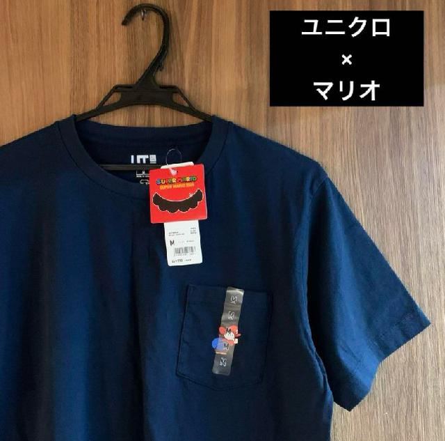 新品未使用タグ付き ユニクロ×マリオ コラボTシャツ ネイビー