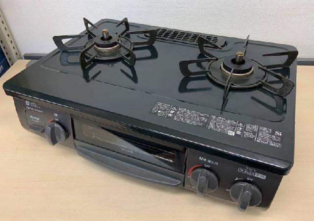 2023年製 リンナイ 都市ガス用 グリル付きガステーブル KG35NBKR 