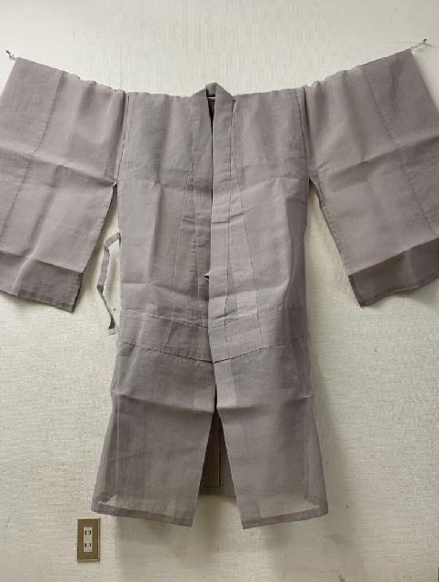 【1円スタート】日蓮宗 吉田法衣店 装束 僧侶 仏教 仏具法衣 和服 綿 居士衣 透け感 ピンクベー
