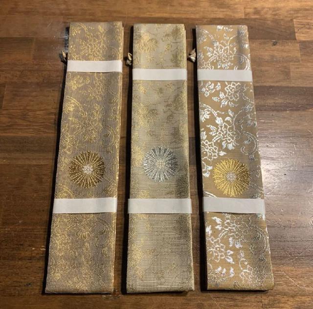 【12/7① 3本まとめ　輪袈裟 折袈裟】美品 輪袈裟 法要 葬儀 仏具 僧侶 装束 五条 袈裟 法