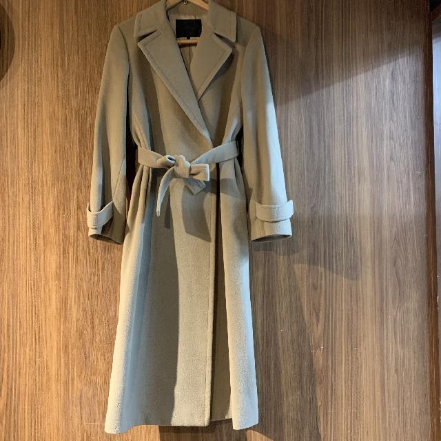 アンタイトル ロングコート ミドル アンゴラ キャメル ベージュ ベルト 