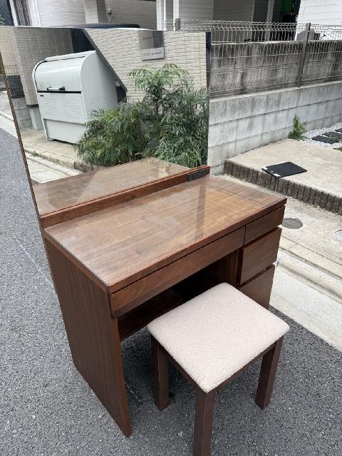 高野木工 レッチェ80 ドレッサー 化粧台 ウォールナット無垢材 椅子