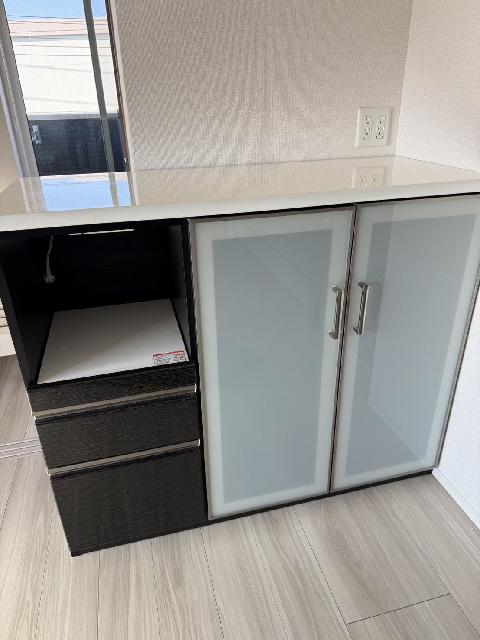 ニトリ カップボード レンジボード 食器棚 ブラウン 幅120 （ 食器棚