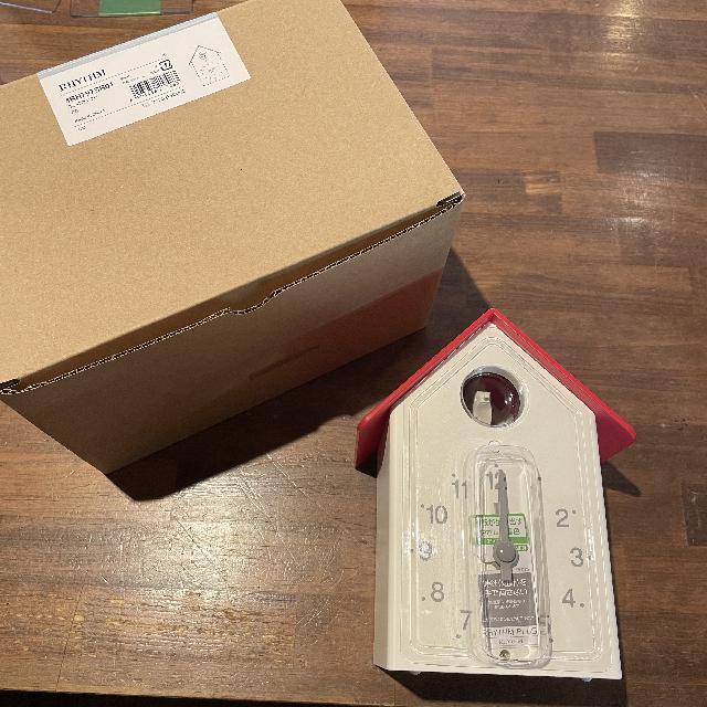 新品✨　RHYTHM　鳩時計ふいごカッコー 赤色 掛置兼用