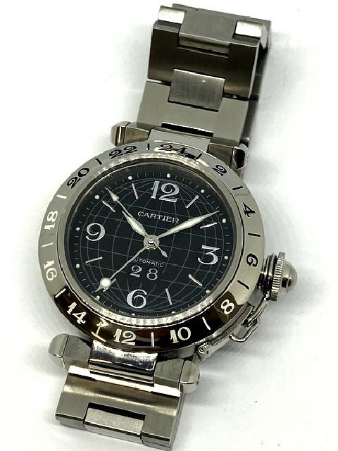 OH済パシャCメリディアンお買い得 CARTIER パシャC メリディアン GMT （ その他時計）の買取価格 （ID