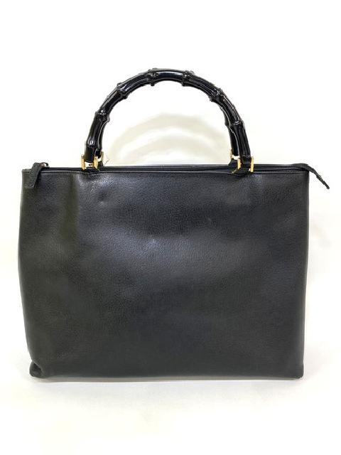 GUCCI バンブー ハンドバッグ レザー ブラック 002.2122.0507