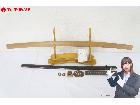 無銘 長さ:69.6cm 反り:1.2cm 目くぎ穴:2個 刀 日本刀 柄 鞘付 登録証有の詳細ページを開く
