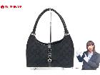 グッチ GGキャンバス × レザー ジャッキー ワンハンドル ハンドバッグ 黒 ブラック レディースの詳細ページを開く