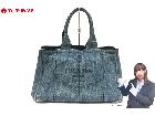 プラダ カナパ デニム ハンドバッグ レディース ブルー かばん 鞄 カバン PRADAの詳細ページを開く