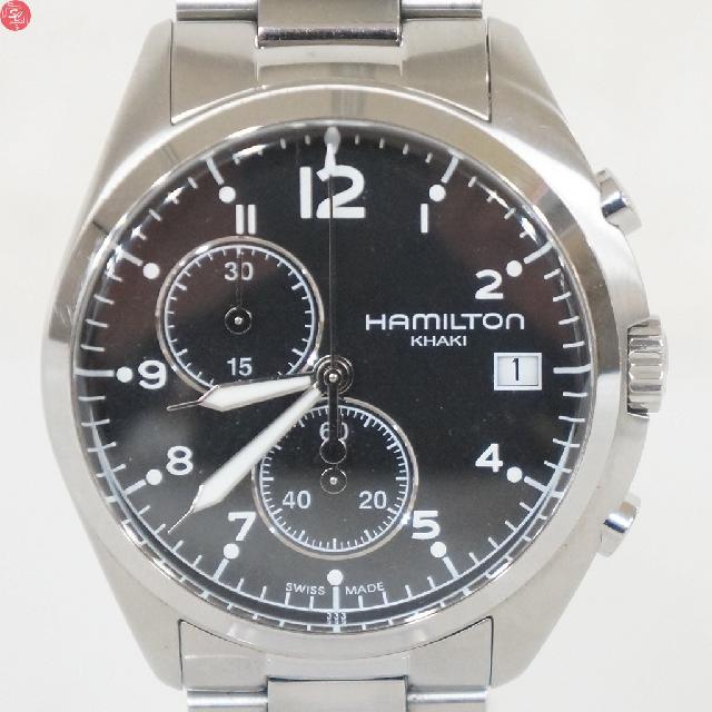 HAMILTON ハミルトン KHAKI カーキ パイロット H765120 クロノグラフ デイト （ ハミルトン）の買取価格  （ID:696225）｜おいくら