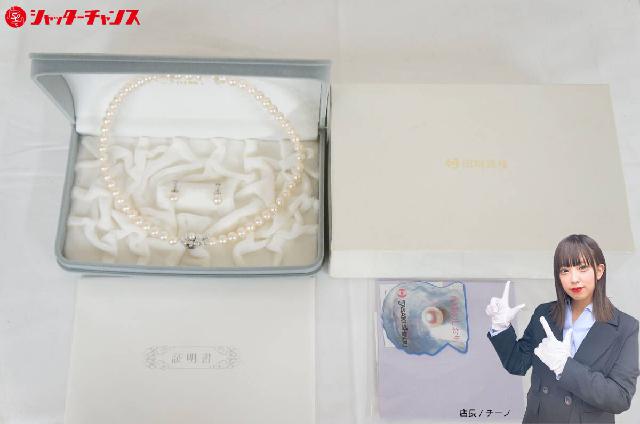 遺品整理K14WG刻印パールネックレス