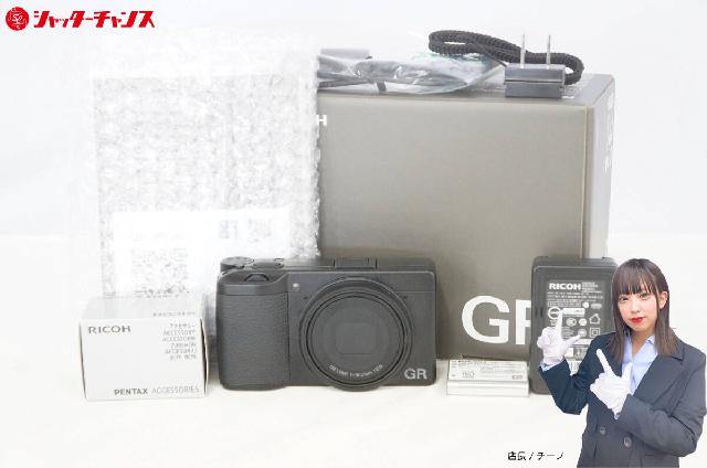 美品 シャッター1回 RICOH GR III ブラック デジタルカメラ 箱付き 美品 RICOH リコー GR III ブラック コンパクトデジタルカメラ