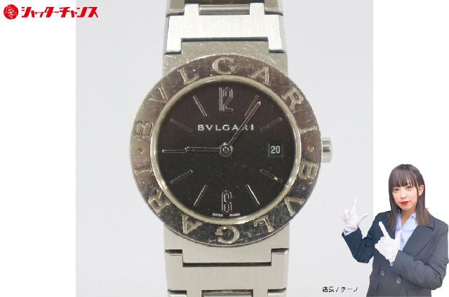 電池交換済 稼働品 BVLGARI ブルガリブルガリ BB26SS デイト 黒文字盤