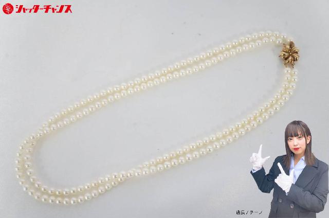 パール 真珠 2連 K14 ネックレス 総重量:約25g アクセサリー